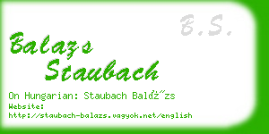 balazs staubach business card